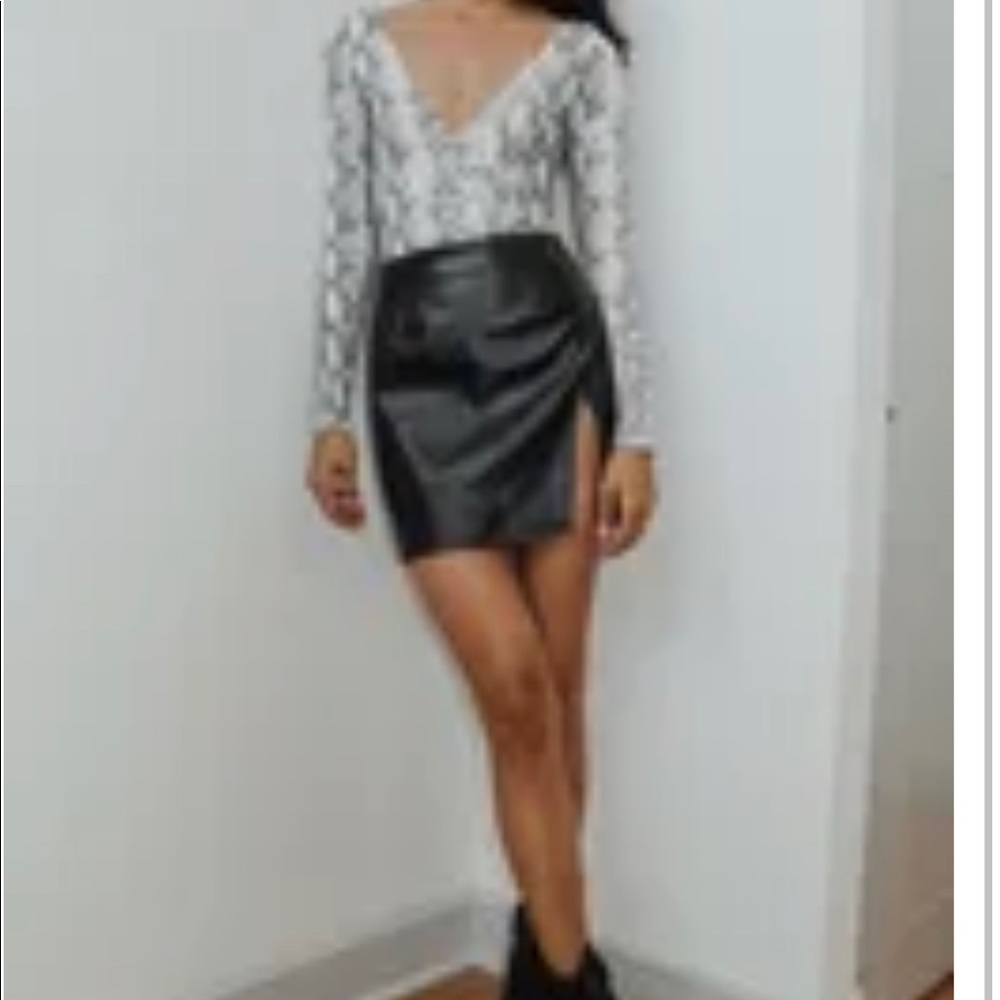 Lulus vegan leather mini skirt